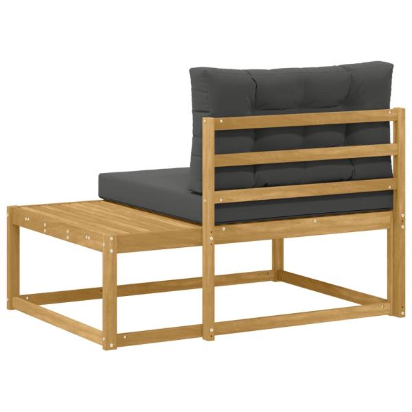 Outdoor End Sofa mit Kissen Weiß 115 x 83 x 73 cm Polyester