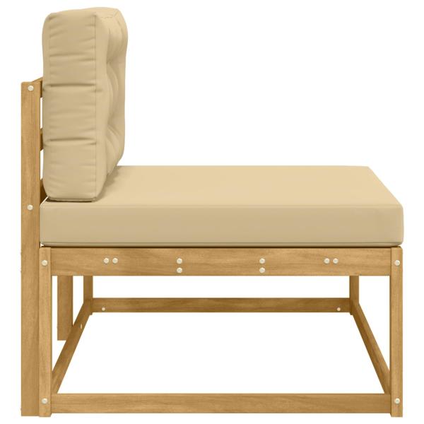 Outdoor End Sofa mit Kissen Weiß 115 x 83 x 73 cm Polyester
