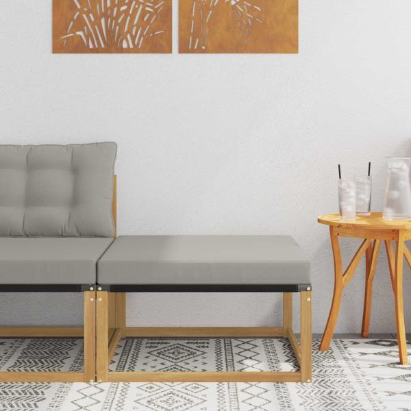 ARDEBO.de - Outdoor-Fußhocker Massivholz Akazie Weiß