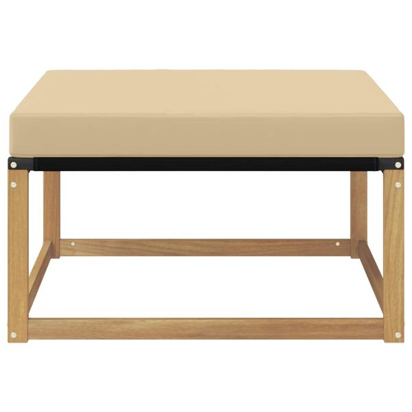Outdoor-Fußhocker Massivholz Akazie Weiß