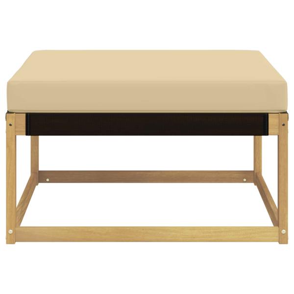 Outdoor-Fußhocker Massivholz Akazie Weiß