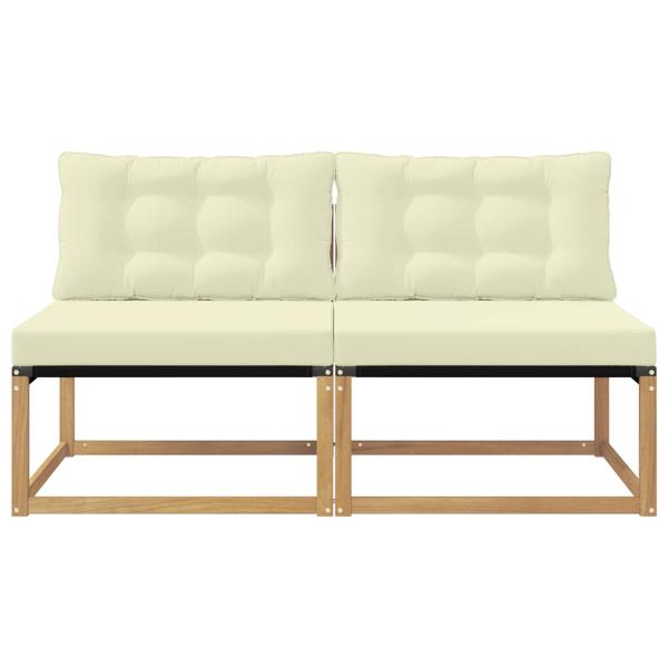 Outdoor Mittelsofa Massivholz Akazie Weiß