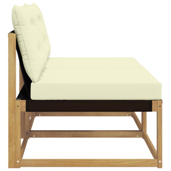 Outdoor Mittelsofa Massivholz Akazie Weiß