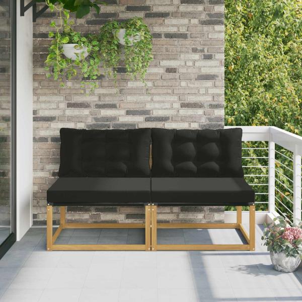 ARDEBO.de - Outdoor Mittelsofa Massivholz Akazie Weiß