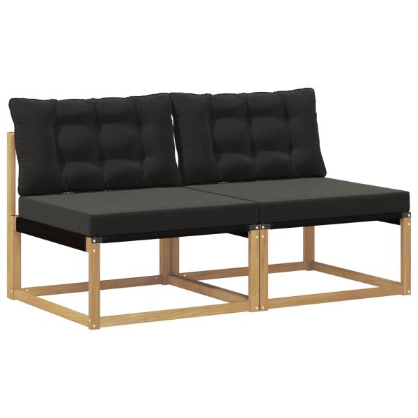 Outdoor Mittelsofa Massivholz Akazie Weiß