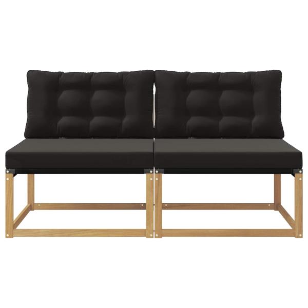 Outdoor Mittelsofa Massivholz Akazie Weiß