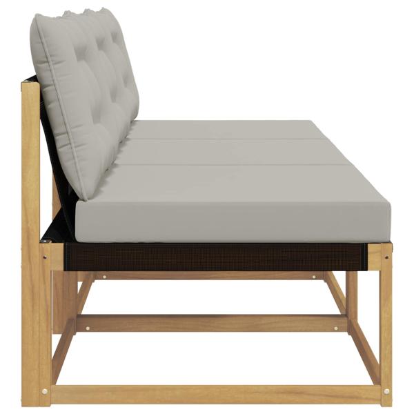 Outdoor Mittelsofa Massivholz Akazie Weiß