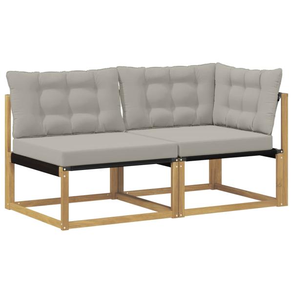 Outdoor-Sofagarnitur Massivholz Akazie Weiß