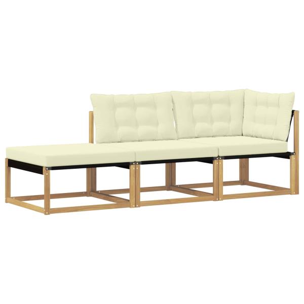 Outdoor-Sofagarnitur Massivholz Akazie Weiß