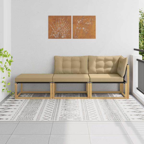 ARDEBO.de - Outdoor-Sofagarnitur Massivholz Akazie Weiß