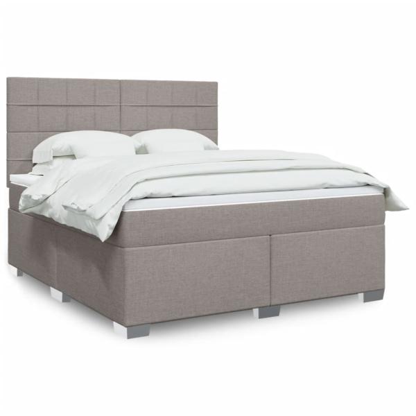ARDEBO.de - Boxspringbett mit Matratze Taupe 180x200 cm Stoff