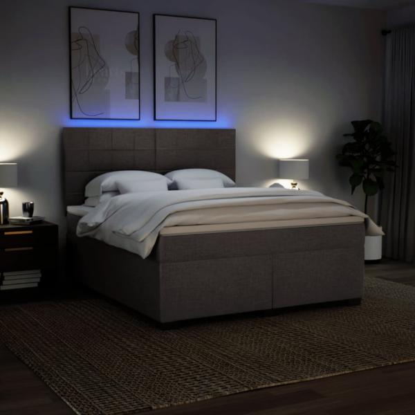 Boxspringbett mit Matratze Taupe 180x200 cm Stoff