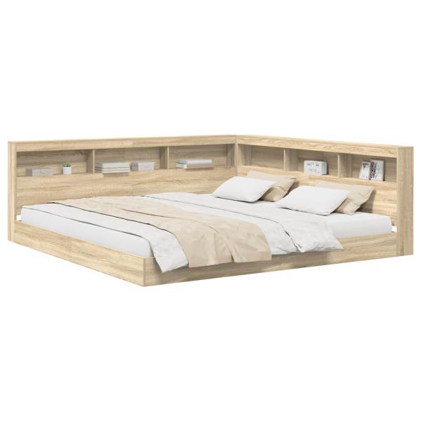 Bücherregal-Bett Sonoma-Eiche 180 x 200 cm Holzwerkstoff