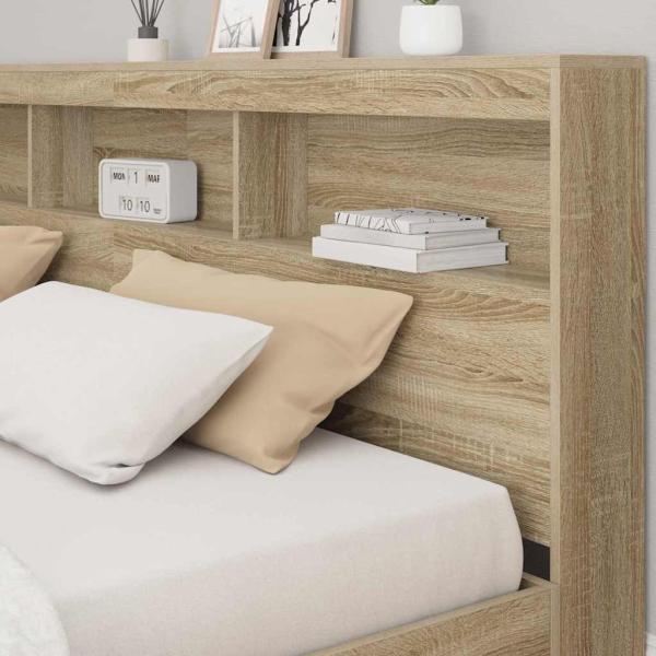 Bücherregal-Bett Sonoma-Eiche 180 x 200 cm Holzwerkstoff