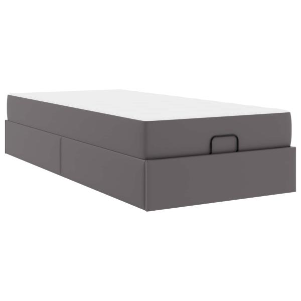 Bettgestell mit Matratze Sonstiges 2 Stk. Grau PVC