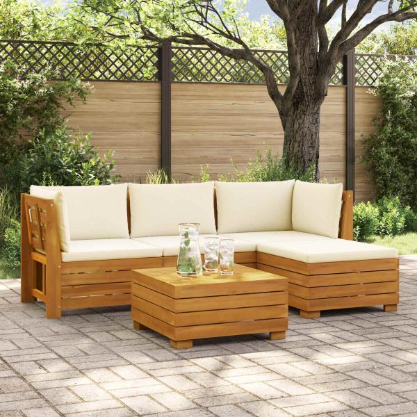 ARDEBO.de - 5 stk. Outdoor-Sofagarnitur Massivholz Akazie Braun