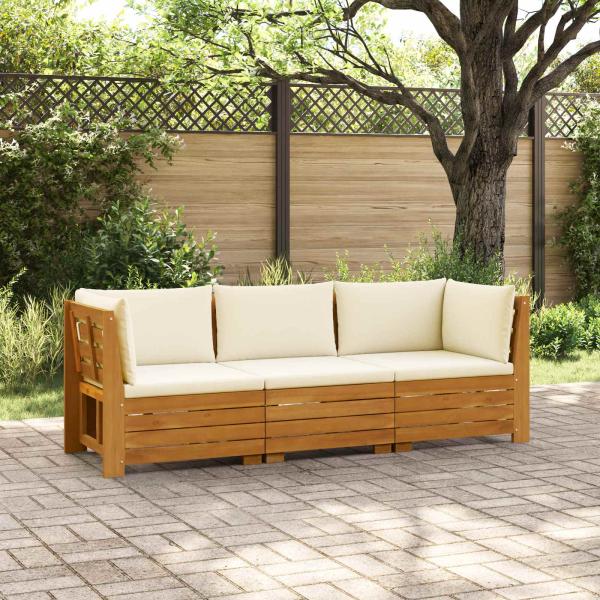 ARDEBO.de - 3 stk. Outdoor-Sofagarnitur Massivholz Akazie Braun