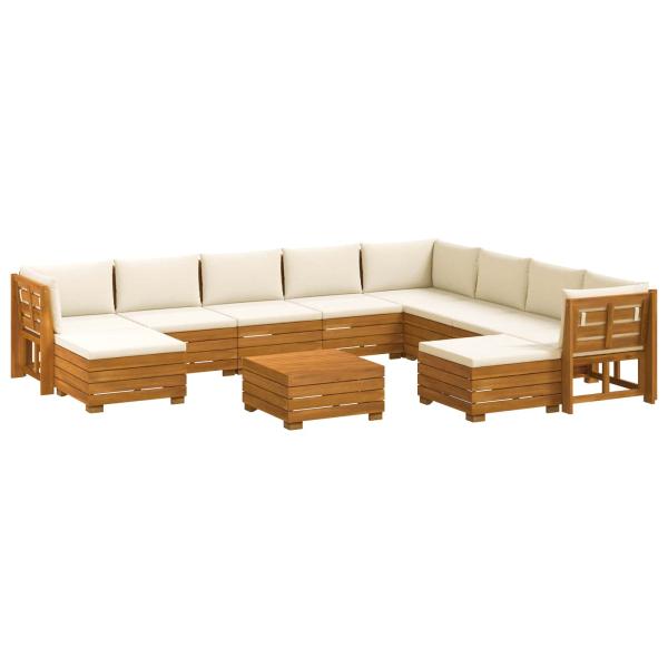 11 stk. Outdoor-Sofagarnitur Massivholz Akazie Braun