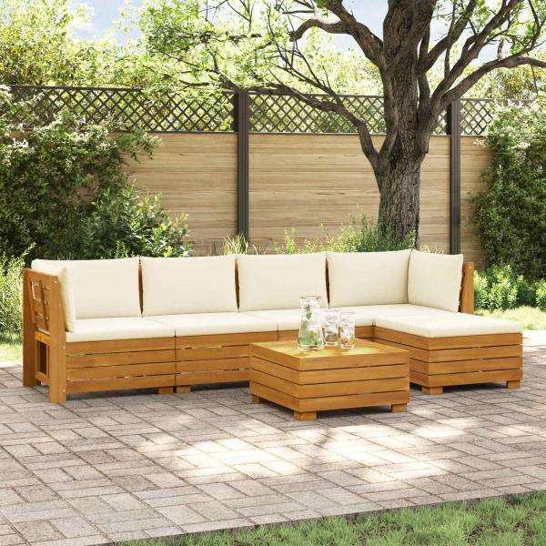 ARDEBO.de - 6 stk. Outdoor-Sofagarnitur Massivholz Akazie Braun
