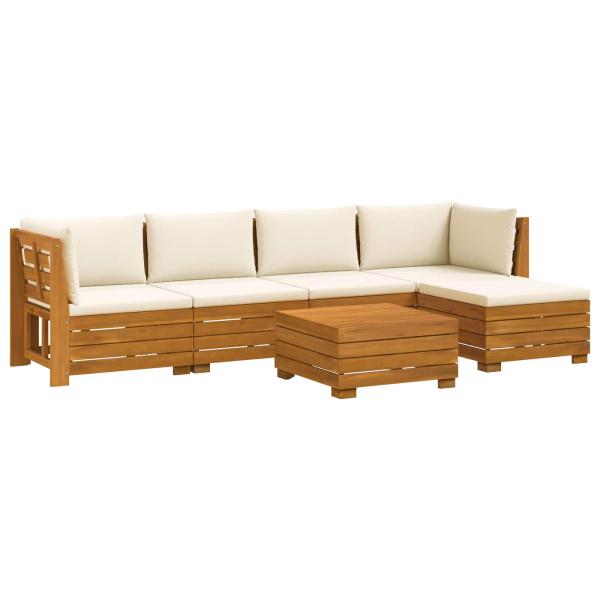 6 stk. Outdoor-Sofagarnitur Massivholz Akazie Braun