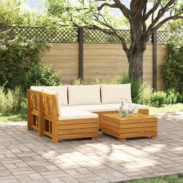 ARDEBO.de - 5 stk. Outdoor-Sofagarnitur Massivholz Akazie Braun