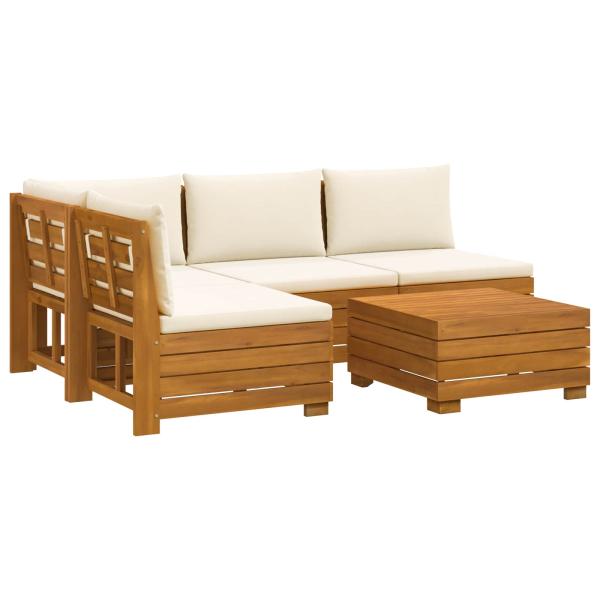 5 stk. Outdoor-Sofagarnitur Massivholz Akazie Braun