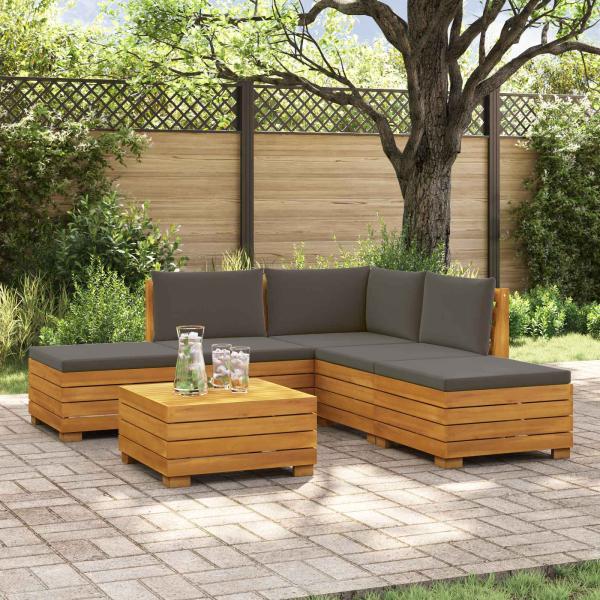 ARDEBO.de - 6 stk. Outdoor-Sofagarnitur Massivholz Akazie Braun