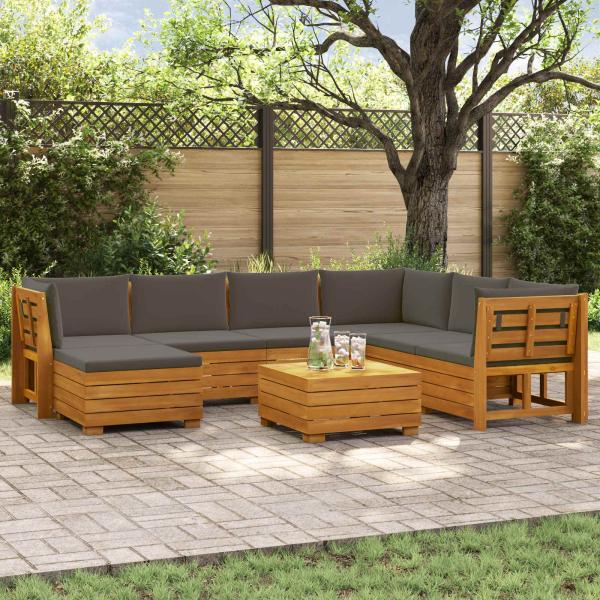 ARDEBO.de - 8 stk. Outdoor-Sofagarnitur Massivholz Akazie Braun