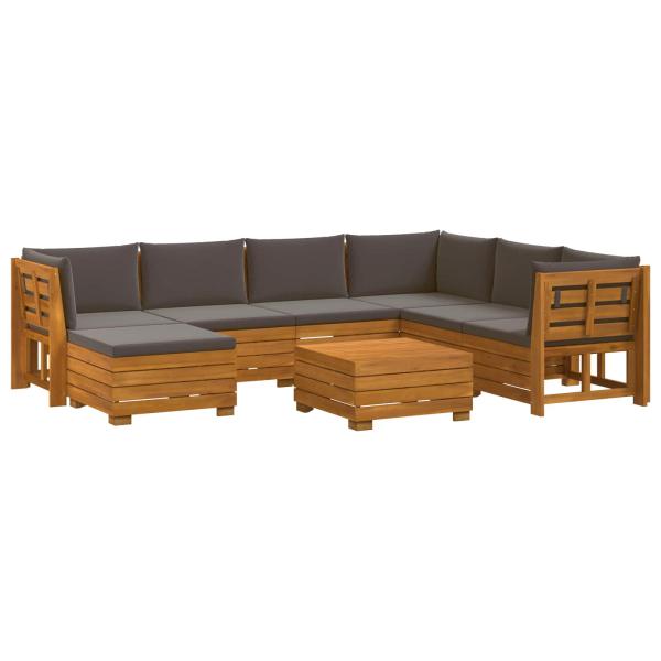 8 stk. Outdoor-Sofagarnitur Massivholz Akazie Braun