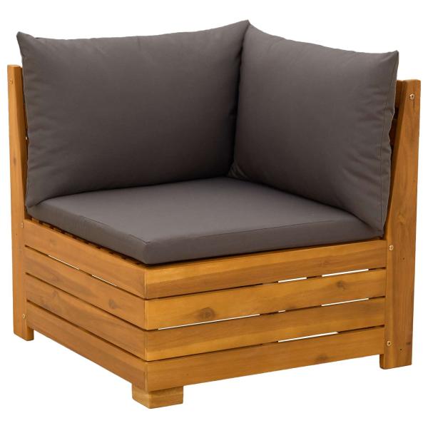 3 stk. Outdoor-Sofagarnitur Massivholz Akazie Braun