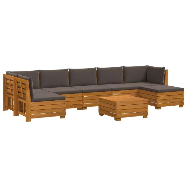 8 stk. Outdoor-Sofagarnitur Massivholz Akazie Braun