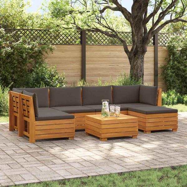 ARDEBO.de - 7 stk. Outdoor-Sofagarnitur Massivholz Akazie Braun