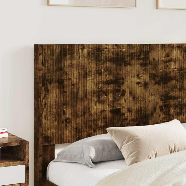 Bettgestell mit Stauraum und Kopfteil Geräucherte Eiche