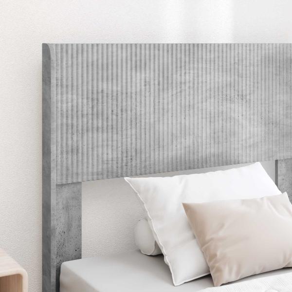 Bettgestell mit Stauraum und Kopfteil Betongrau 75 x 190 cm