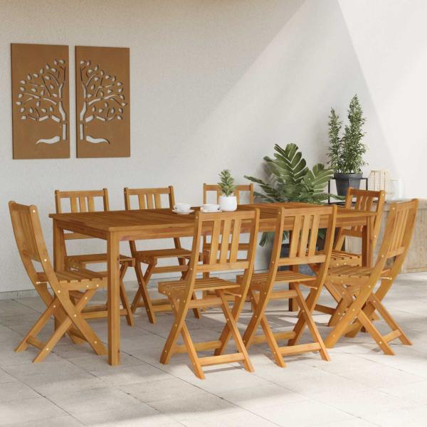 Außen Bistro-Stühle 8 stk. Natur Massivholz Akazie