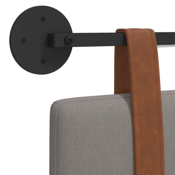 Hängendes Kopfteil Mit LED Licht Taupe Antikes PU