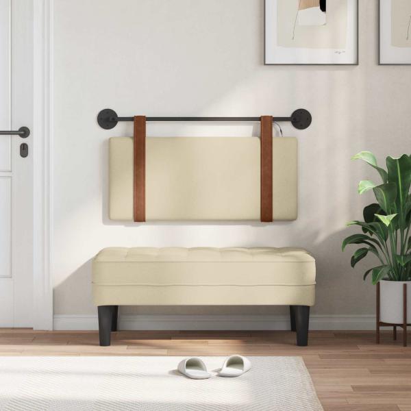 Hängendes Kopfteil Mit LED Licht Creme Antikes PU