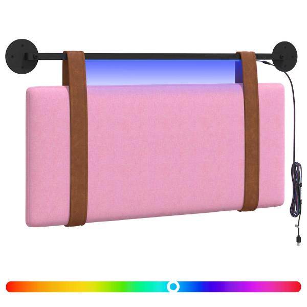 Hängendes Kopfteil Mit LED Licht Rosa Antikes PU