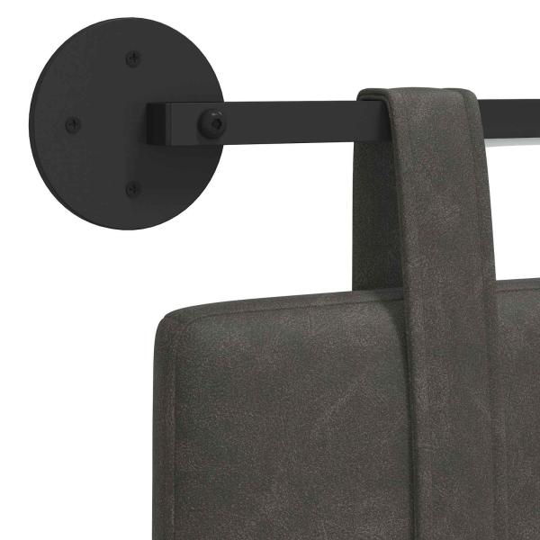 Hängendes Kopfteil Mit LED Licht Schwarz Antikes PU