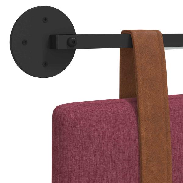 Hängendes Kopfteil Mit LED Licht Weinrot Antikes PU