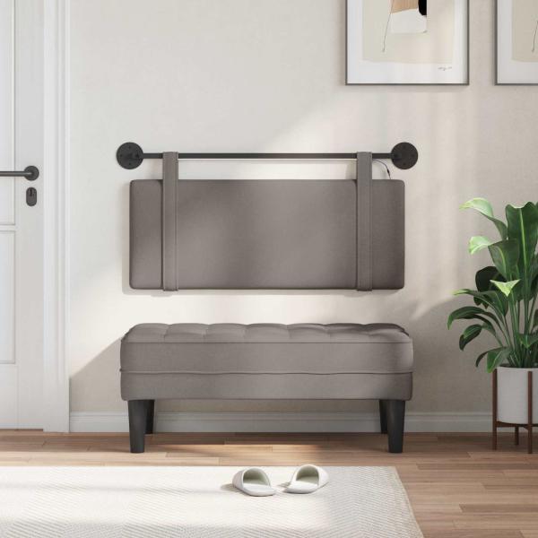 Hängendes Kopfteil Mit LED Licht Taupe Stoff