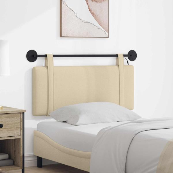 ARDEBO.de - Hängendes Kopfteil Mit LED Licht Creme Stoff