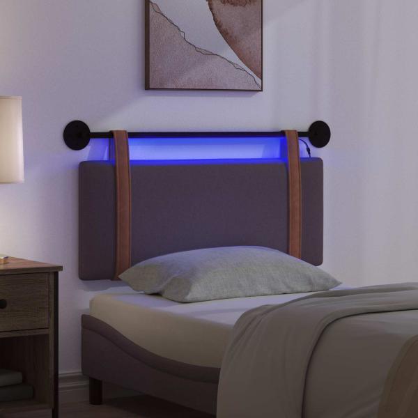 Hängendes Kopfteil Mit LED Licht Dunkelbraun Antikes PU