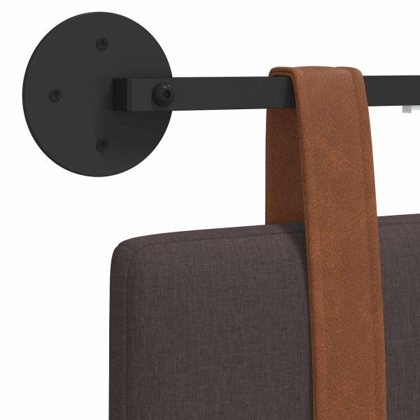 Hängendes Kopfteil Mit LED Licht Dunkelbraun Antikes PU
