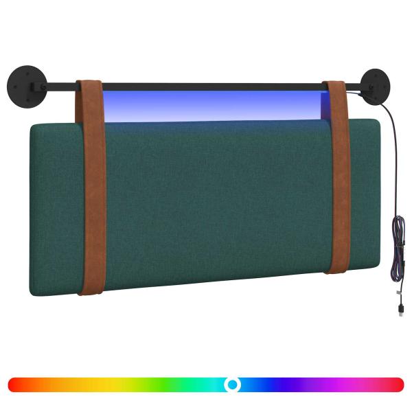 Hängendes Kopfteil Mit LED Licht Dunkelgrün Antikes PU
