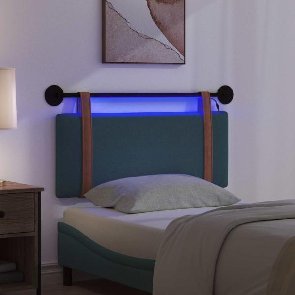 Hängendes Kopfteil Mit LED Licht Dunkelgrün Antikes PU