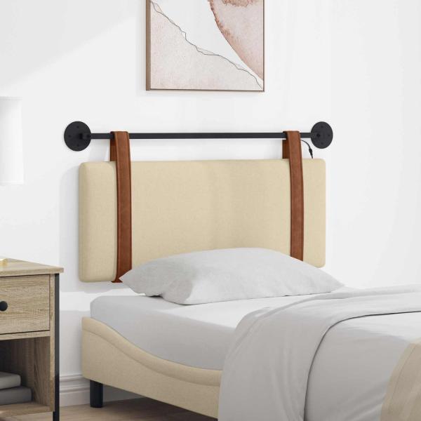 ARDEBO.de - Hängendes Kopfteil Mit LED Licht Creme Antikes PU