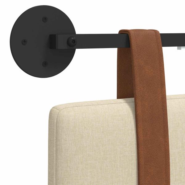 Hängendes Kopfteil Mit LED Licht Creme Antikes PU