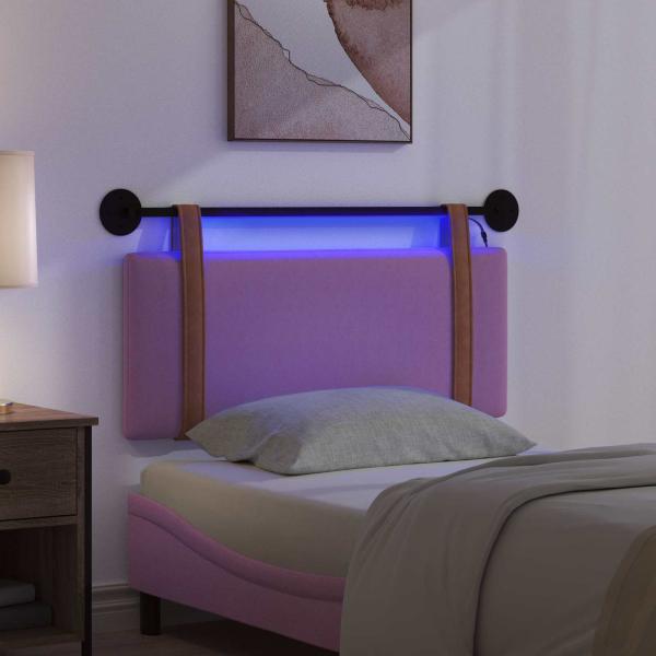 Hängendes Kopfteil Mit LED Licht Rosa Antikes PU