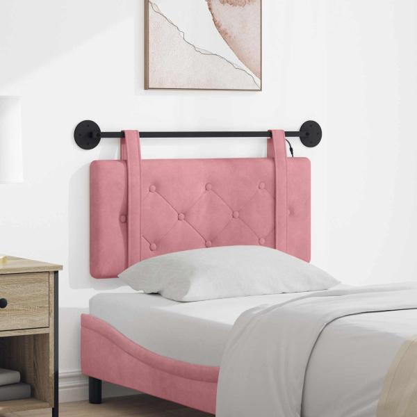 ARDEBO.de - Hängendes Kopfteil Mit LED Licht Rosa Samt